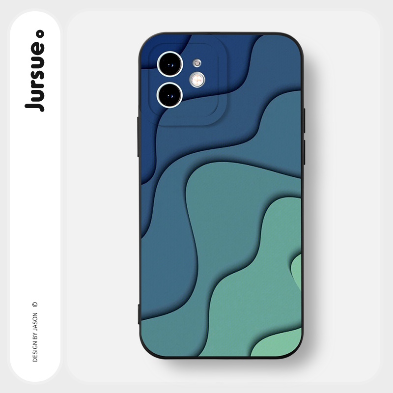 Ốp lưng JURSUE mềm chống bẩn hình độc lạ đen Cho iPhone 14 13 12 11 Pro Max SE 2020 X XR XS 8 7 ip 6S 6 Plus Y2372