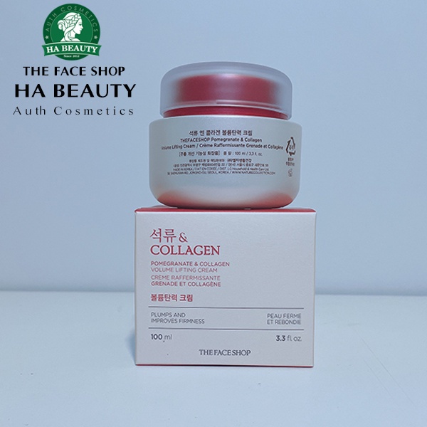 Kem dưỡng ẩm chống lão hoá phục hồi săn chắc da lựu đỏ The Face Shop Pomegranate &amp; Collagen Volume Lifting Cream 100ml