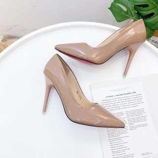 Cao gót trơn Louboutin đế đỏ 9P