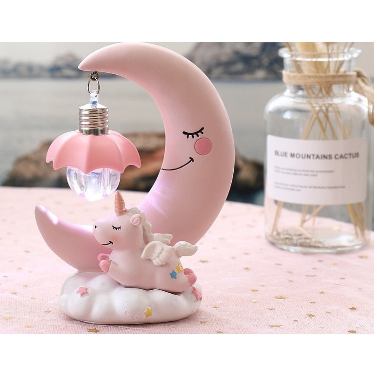 Đèn ngủ UNICORN siêu dễ thương, đèn để bàn hình kỳ lân trang trí, quà tặng độc đáo, có kèm sẵn pin.