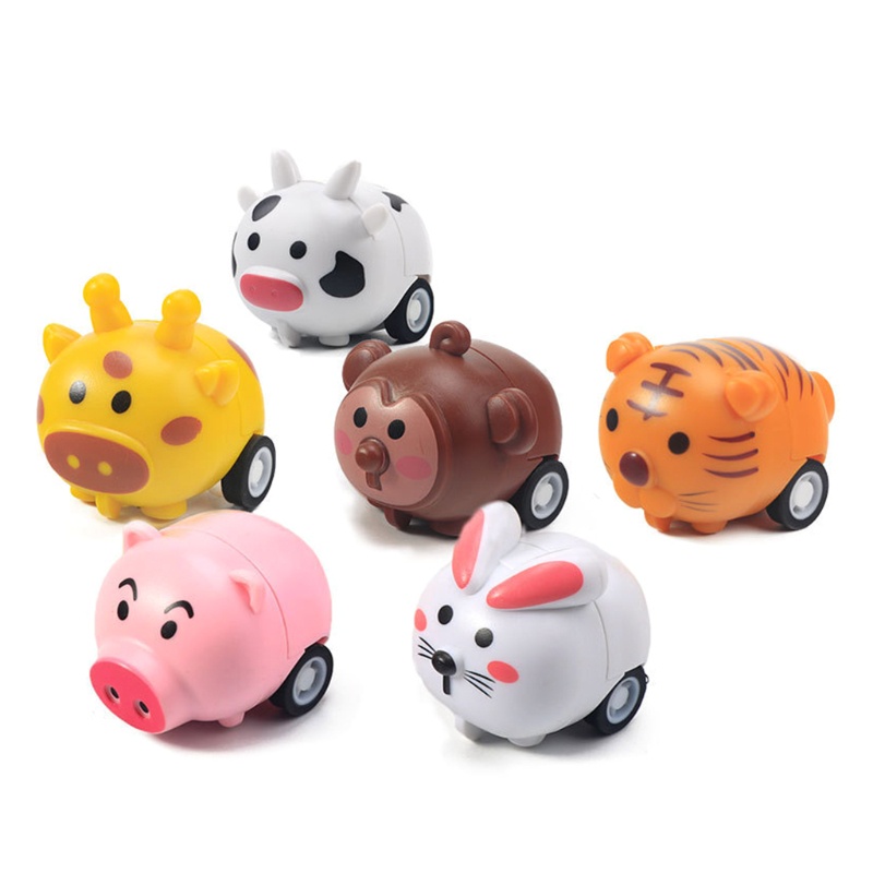 Set 2 xe kéo đồ chơi hình động vật hoạt hình nhiều kiểu vui nhộn dành cho bé