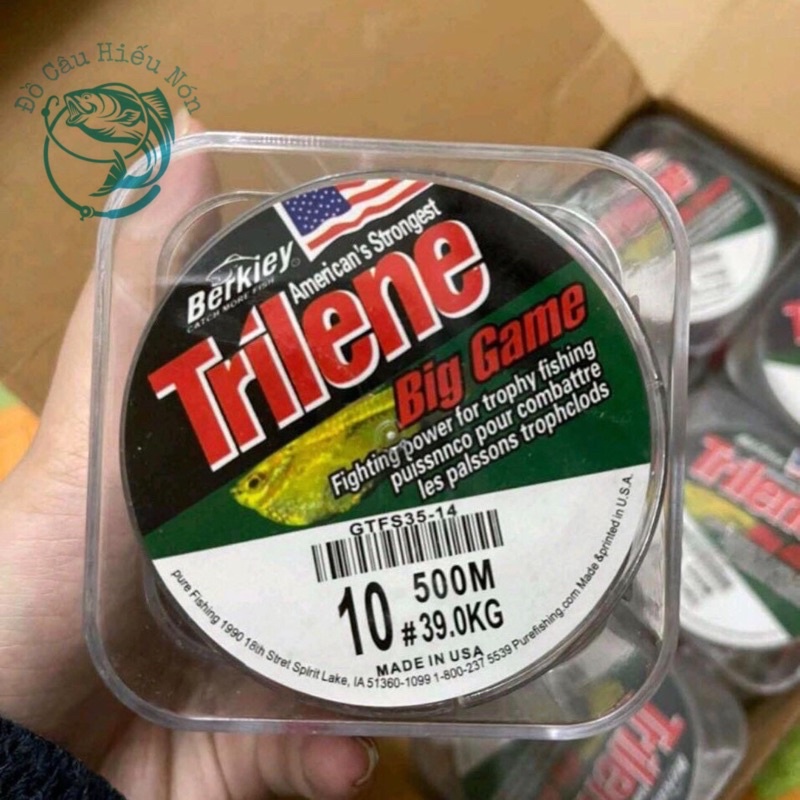 Cước câu cá Trilene Biggame 500m chống xước độ bền cao , tải tốt