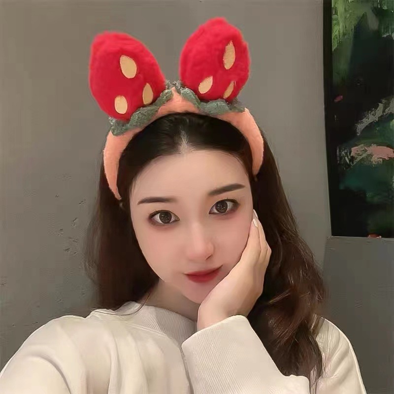 Băng đô cài tóc hình dâu tây phong cách Mori ba chiều dễ thương cho nữ