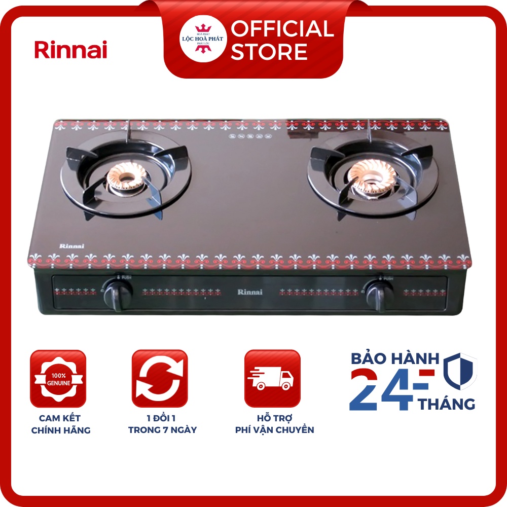 Bếp ga đôi Rinnai RV-3715GL(FB) - Ngọn lửa xanh - Tiết kiệm ga - Hàng chính hãng STORE