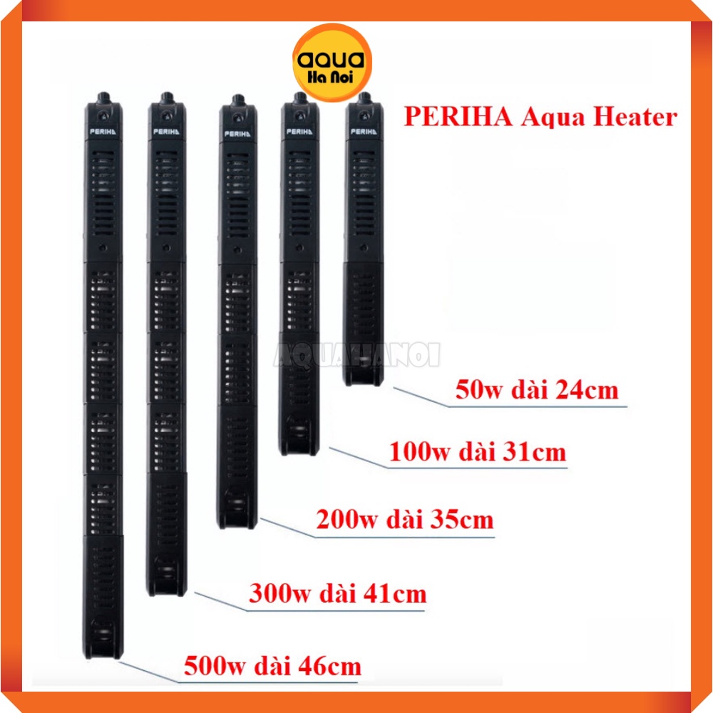 Sưởi bể cá cao cấp PERIHA HE 50/100/200/300/500W - Có bọc nhựa chống bỏng cá