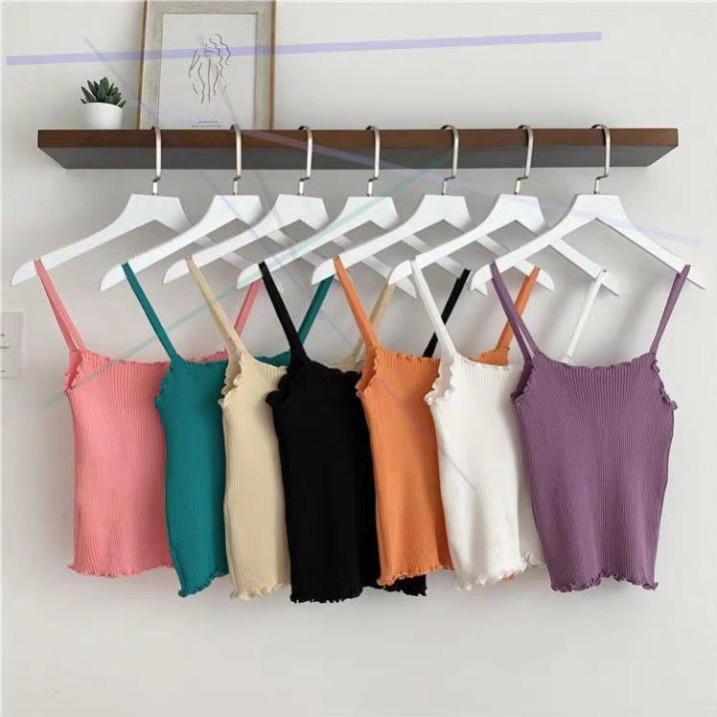 Áo len Croptop Áo 2 Dây len Sợi Bún Thun Gân Đẹp Ôm body chuẩn HÀNG QUẢNG CHÂU loại 1 DK4T103