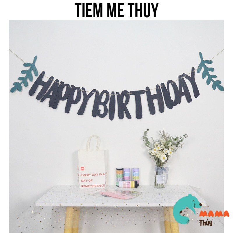 Dây Happy Birthday giấy trang trí sinh nhật (1 màu)