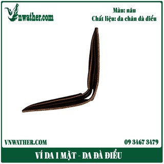 Ví da đà điểu nam màu nâu da thật 100%