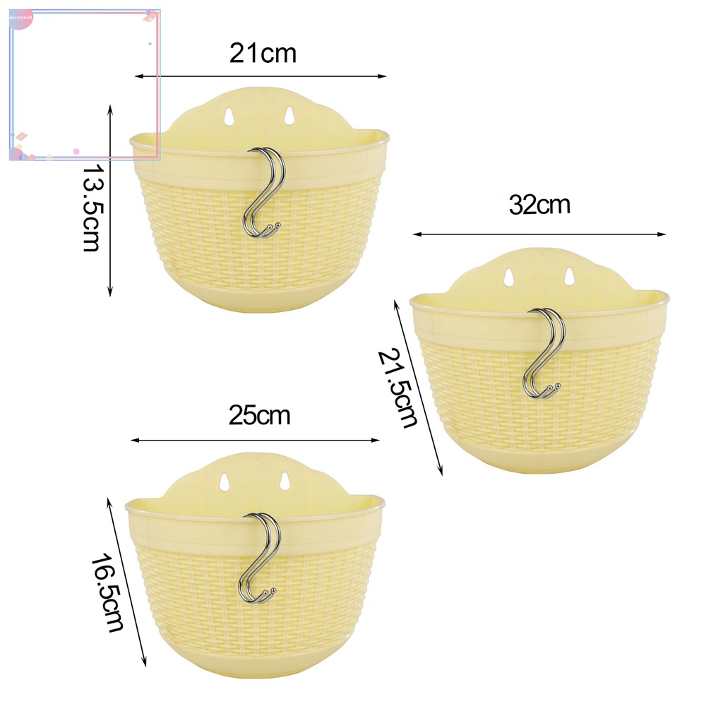 Chậu Trồng Cây Hình Bán Nguyệt Bằng Nhựa Treo Tường Trang Trí Nội Thất