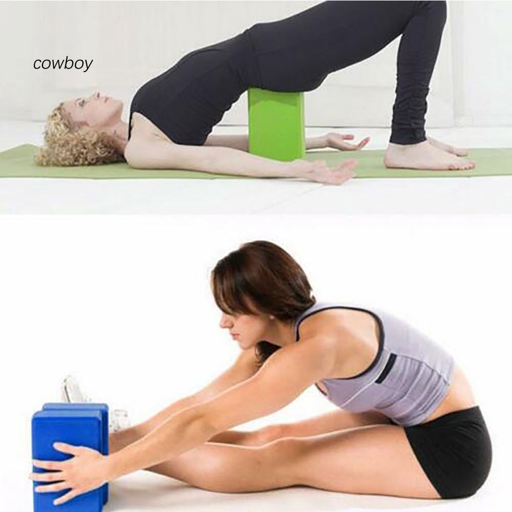 COW_Non-Slip Yoga Pilate Block EVA Foam Brick Body Stretching Fitness Exercise Tool