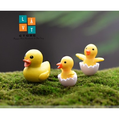 Mô hình Vịt Siêu Cute mini size, Vịt trong vỏ trứng -  Dùng Để Trang Trí Vi Tiểu Cảnh, chậu cây - Đơn Giản Chân Thật Giá