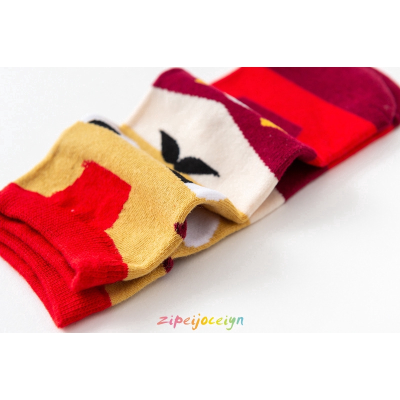 Vớ cổ thấp họa tiết hoạt hình thời trang cho nam