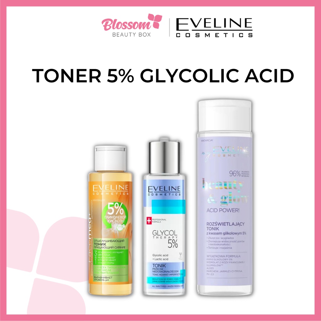 Nước hoa hồng Toner Eveline 5% glycolic acid 110ml