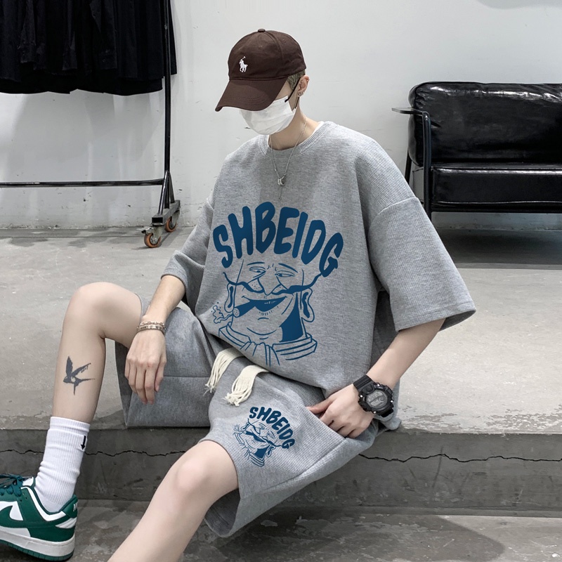 Set Áo Thun Ngắn Tay + Quần Short Thời Trang Nam