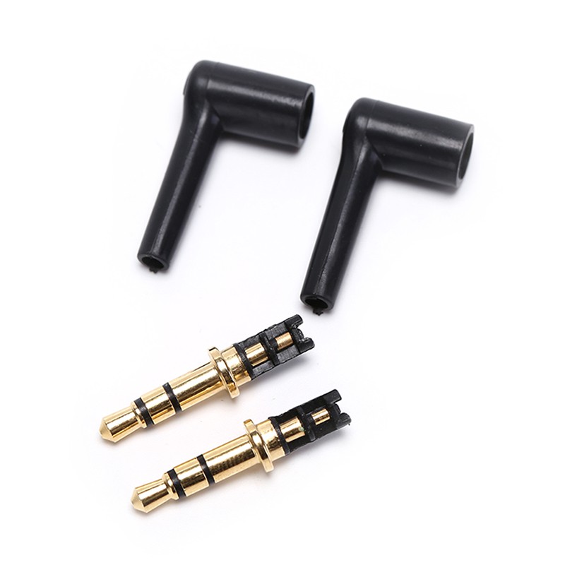 Set 2 Đầu Nối Âm Thanh Mạ Điện 3.5mm 90 Độ