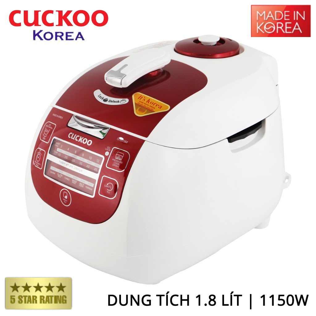 Nồi cơm điện tử áp suất Cuckoo CRP-G1015M dung tích 1.8 lít xuất xứ Hàn Quốc - Bảo hành chính hãng 24 tháng