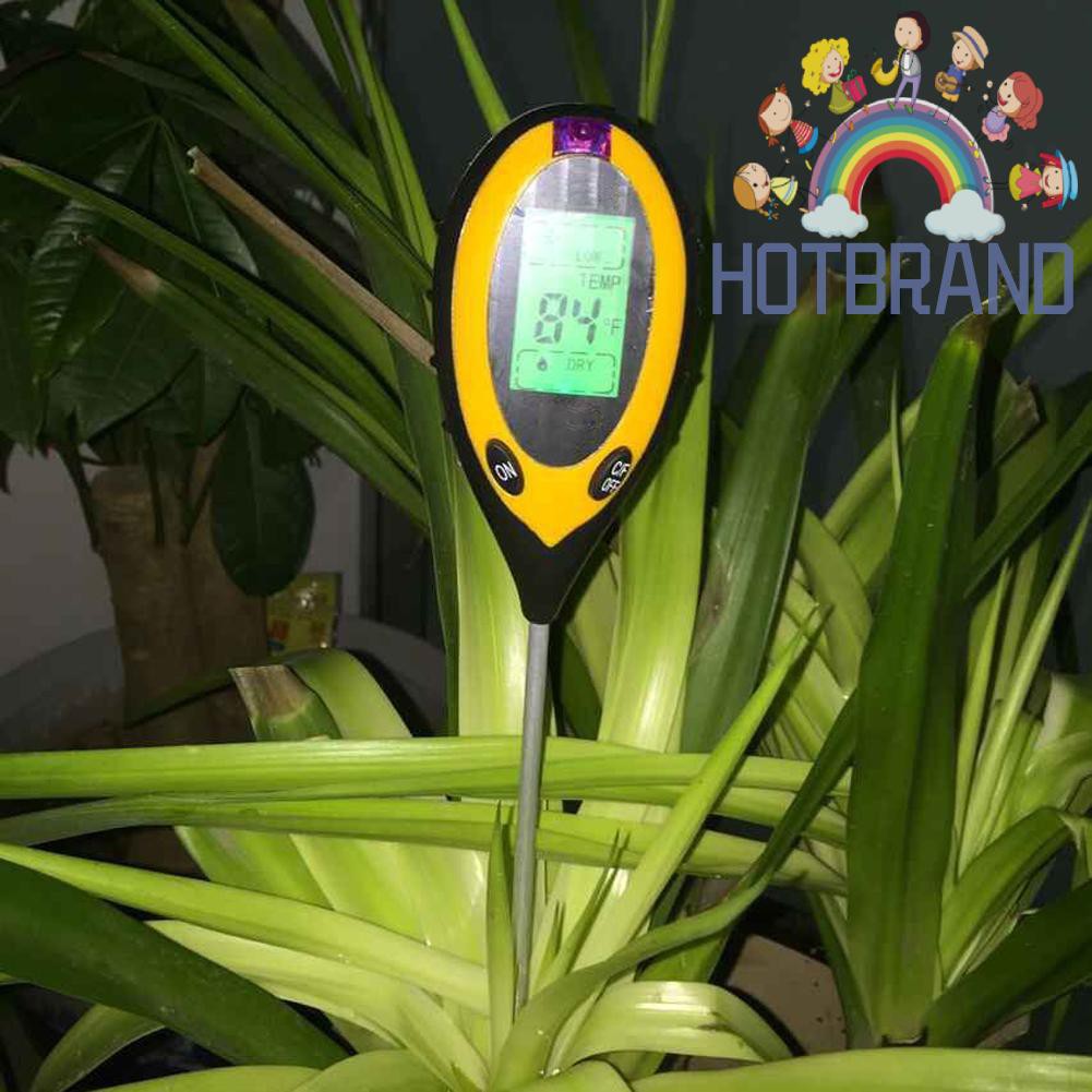 Máy Đo Độ Ẩm, Nhiệt Độ Ánh Sáng 4 Trong 1 Màn Hình Lcd Cho Đất Trồng Cây