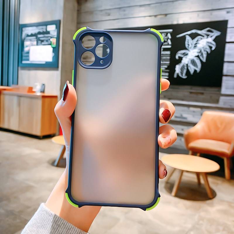 Ốp điện thoại mặt nhám màu trong suốt chống sốc dành cho iPhone 11 11 pro max xr xs max x 8 7 6 6s plus