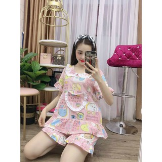 Đồ bộ piama lụa hàn siêu dễ thuơng size dưới 60kg.LH008