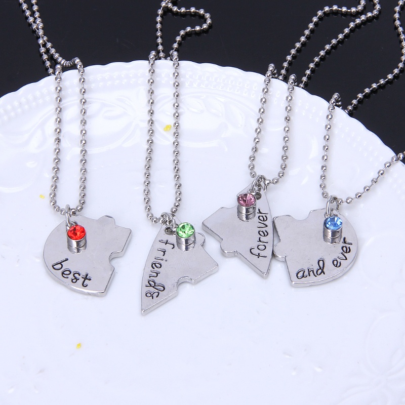 Set 4 Vòng cổ Tình Bạn Mặt Mảnh Ghép Trái Tim