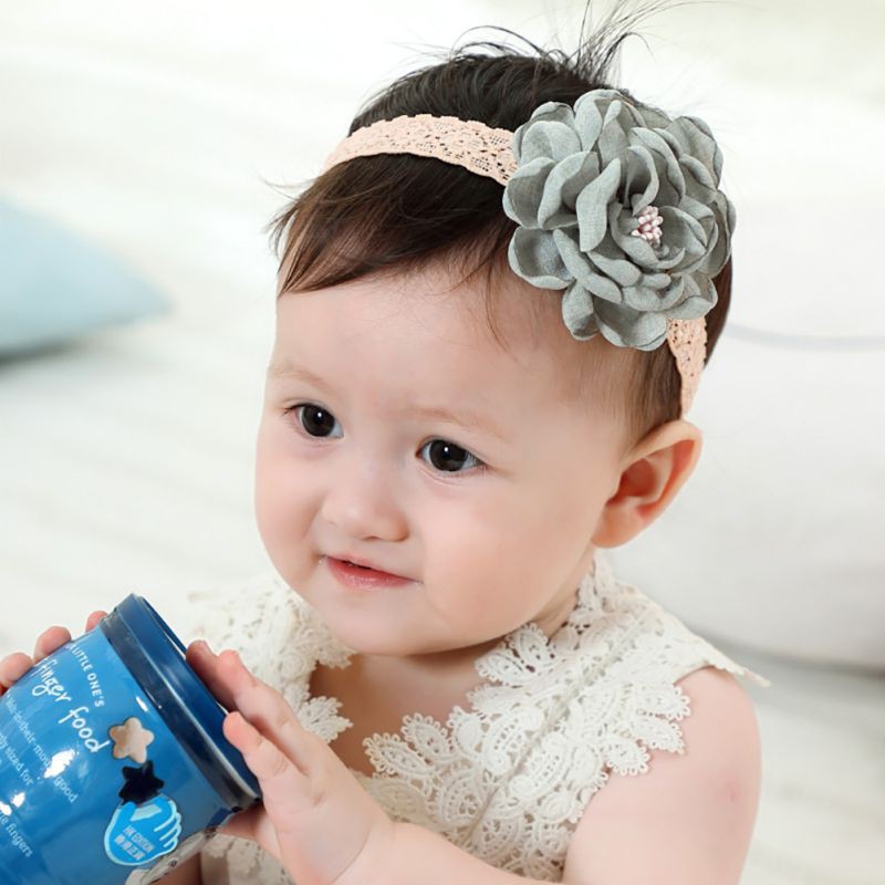Băng đô quấn đầu đính hoa cho bé gái