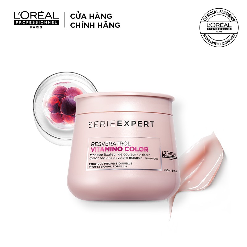 Dầu hấp chăm sóc và bền màu tóc nhuộm L'Oréal Professionnel Serie Expert Vitamino Resveratrol 250ml