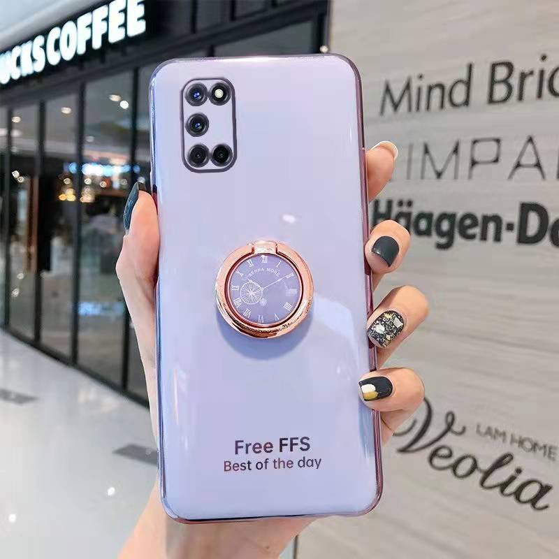 Ốp Điện Thoại TPU Mềm Mạ Điện Có Vòng Đỡ Cho OPPO F11 F11 Pro A94 4G A93S A93 5G A93 4G A92S A91 A74 5G A74 4G A72 5G