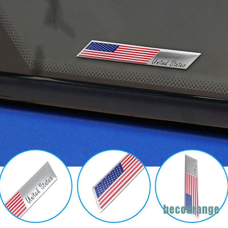 [becourange]1Pc American flag logo emblem alloy badge car motorcycle decor stickers