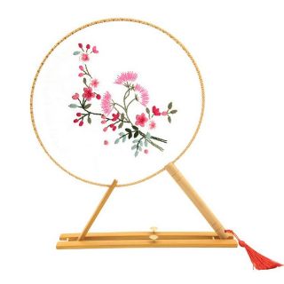 Set 3 Quạt lụa luyện tập thêu sang trọng, quý phái