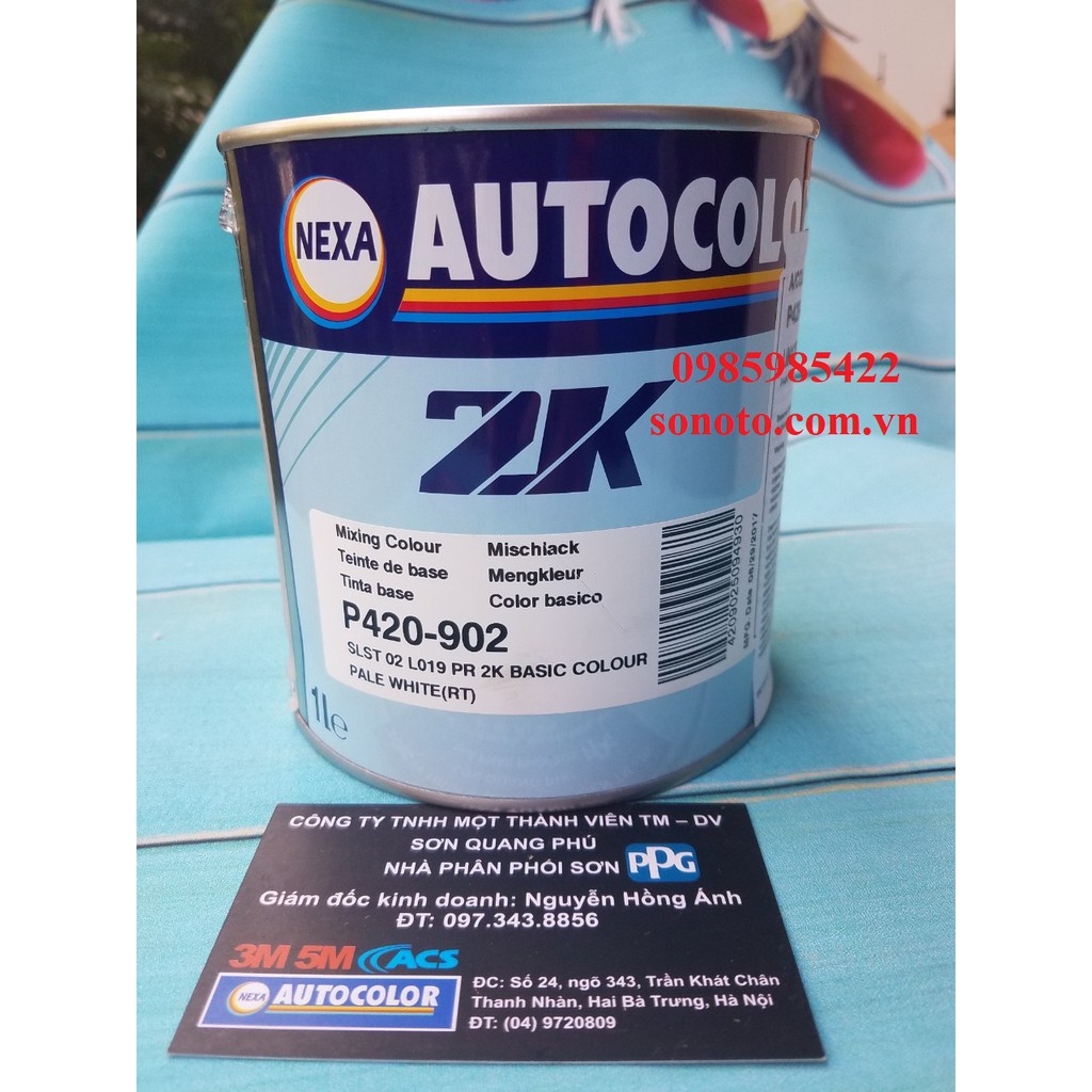 P420-902 Sơn gốc màu trắng trong hãng Nexa Autocolor lon 1 Lít ( Sơn oto xe máy )