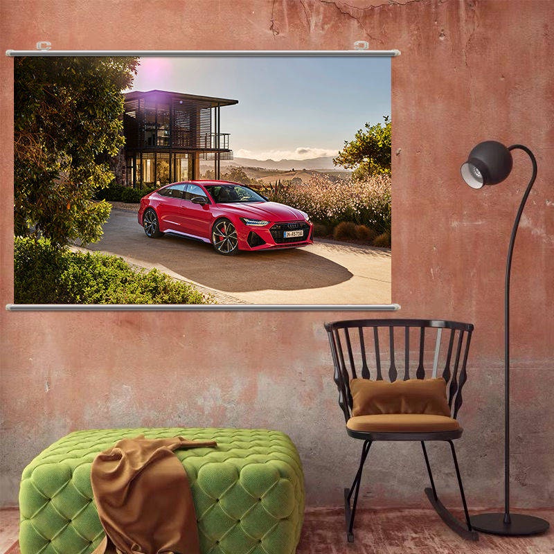 ✌AUDI RS7 xe ô tô Áp phích lớn dán tường hình nền kim loại bức tranh CuộN ký túc xá phòng ngủ trang trí ảnh hình ảnh♘