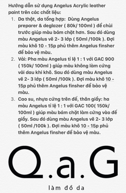 Q.a.G Angelus DULLER làm giảm độ bóng màu vẽ Angelus 50ml