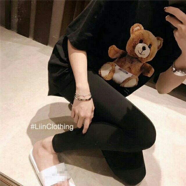 Quần Legging thun lạnh túi gấu Brown