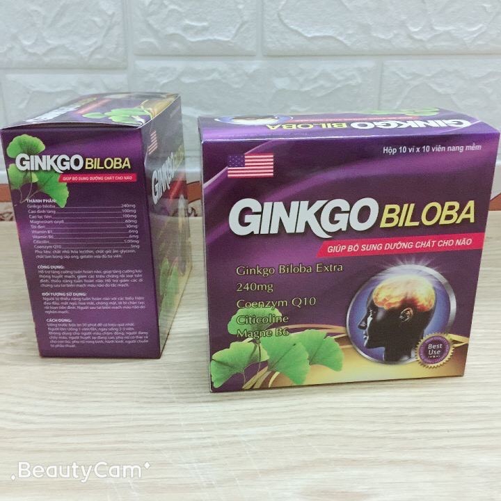 Ginkgo Biloba 240mg bổ sung dưỡng chất cho não(hộp 100v)