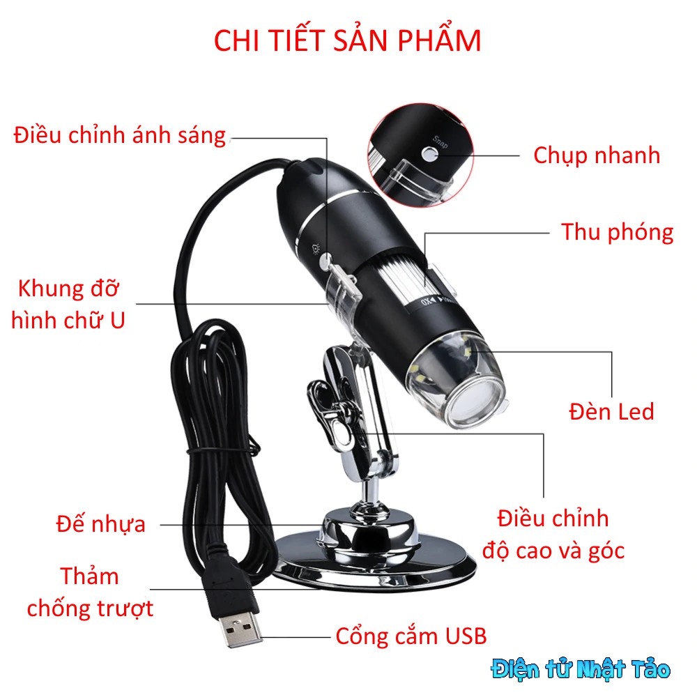 KÍNH HIỂN VI ĐIỆN TỬ PHÓNG ĐẠI 1000X KẾT NỐI ĐIỆN THOẠI VÀ MÁY TÍNH DIGITAL MICROSCOPE