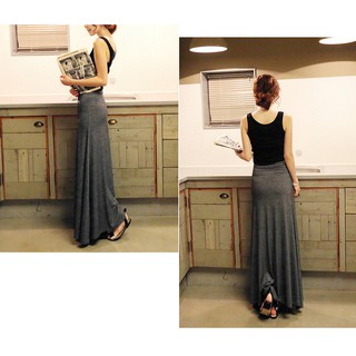 Chân váy dài Maxi, cạp thấp, cotton, Hàng order