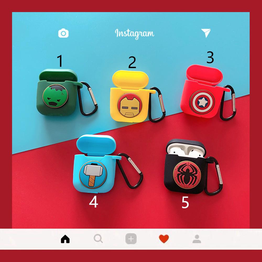 Vỏ bọc hộp sạc tai nghe bằng silicon phong cách siêu anh hùng hoạt hình cho AirPods 1 2 với 11 kiểu tùy chọn