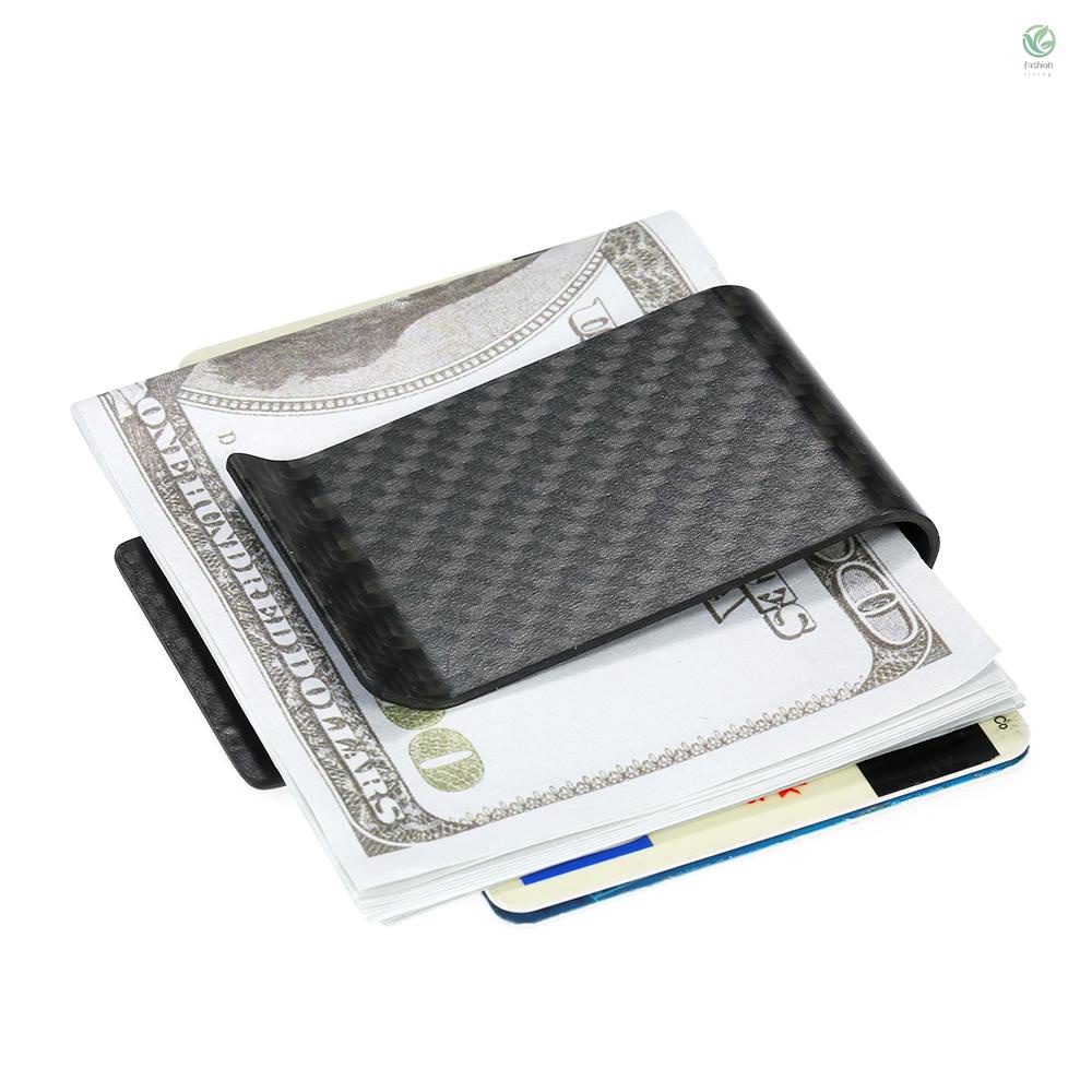 Kẹp giữ tiền/danh thiếp bằng sợi carbon màu đen dành cho nam