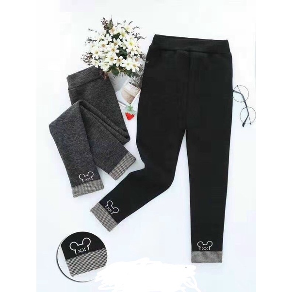 Quần thu đông cho bé gái - Quần legging lót lông, nỉ hàng Quảng Châu cho bé gái từ 10 đến 30kg
