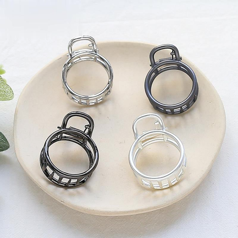 Kẹp Tóc Hình Tròn Bằng Hợp Kim Thiết Kế Đơn Giản Phong Cách Âu Mỹ