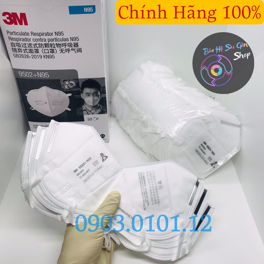 Khẩu trang 3m chính hãng 9502+, khẩu trang kn95 cao cấp đạt tiêu chuẩn AS/NZS FFP2