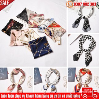 Khăn Cột Tóc - Buộc Tóc Lụa Satin Kích Thước 70x70 cm Có Thể Làm Áo Yếm , Đội Đầu , Buộc Túi Đa Năng