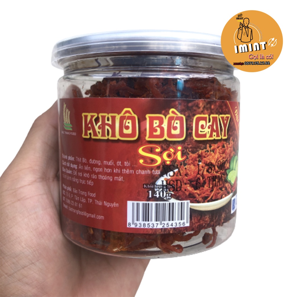 Khô bò sợi hàng ngon loại hũ pet 140g IMIN FOOD khô bò cay sợi siêu ngon Thế Giới Đồ Ăn Vặt NHÀ LÀM | BigBuy360 - bigbuy360.vn