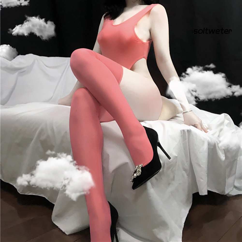 Bộ đồ ngủ liền thân không tay xuyên thấu màu sắc gợi cảm cho nữ | BigBuy360 - bigbuy360.vn