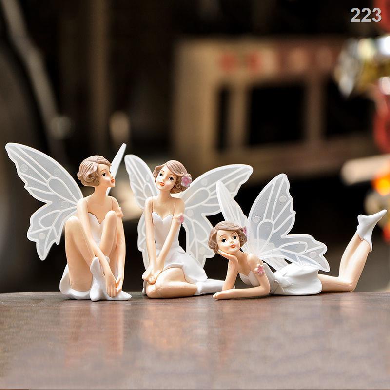 ICô gái diễn viên ballet đồ trang trí búp bê Đôi cánh vẫy tay thiên thần yêu tinh hoa cổ tích làm bằng bánh