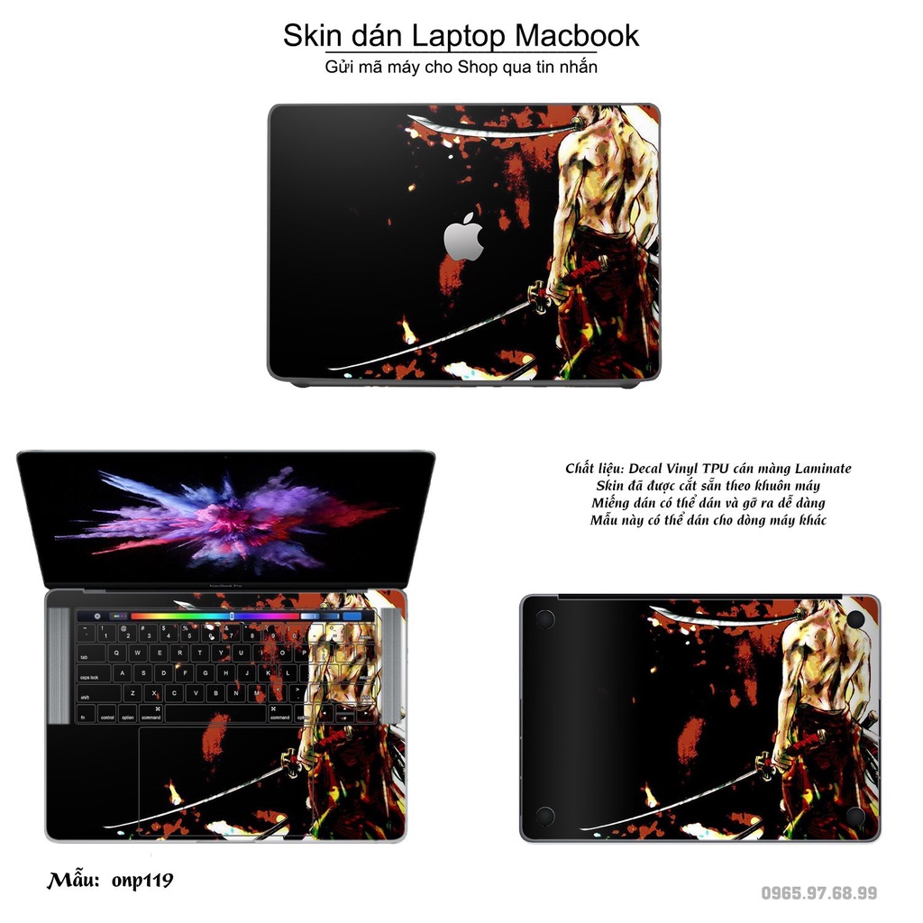 Skin dán Macbook mẫu One Piece (đã cắt sẵn, inbox mã máy cho shop)