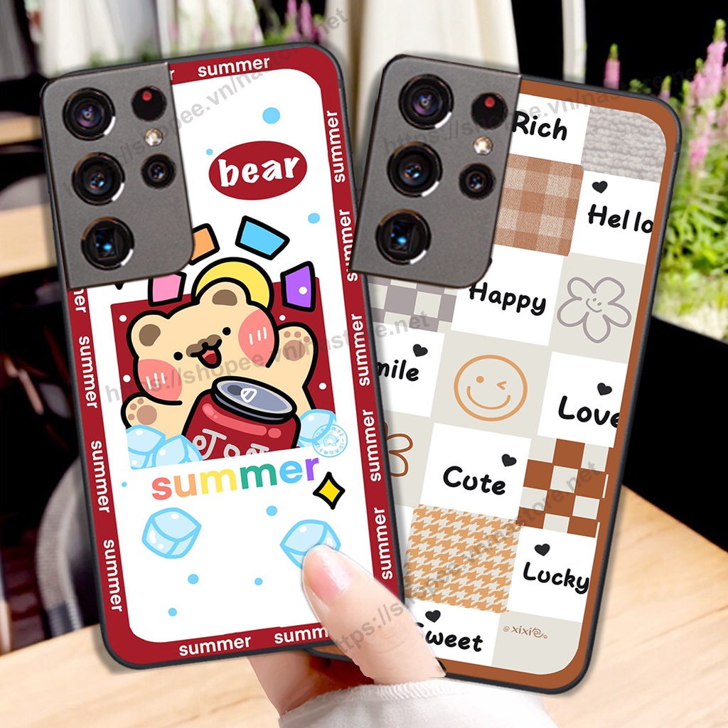 Ốp lưng Samsung S21 / S21 FE / S21 Plus / S21+ / S21 Ultra trái tim mặt cười, gấu cute thể thao cá tính