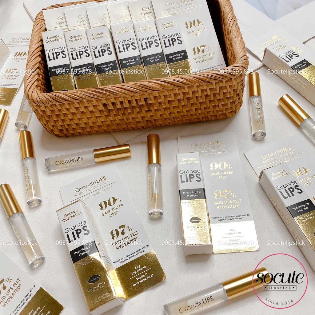 Son bóng làm dày môi Grande Lips Hydrating Lip Plumper Clear Gloss Minisize