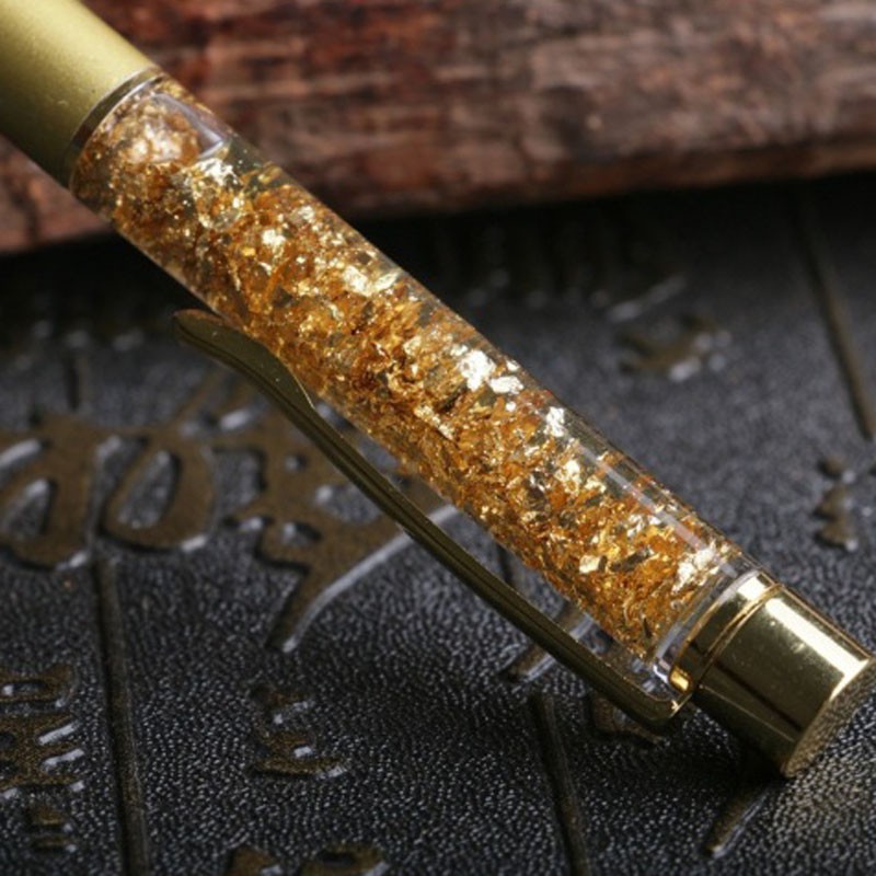 Bút bi vẩy vàng lá cao cấp