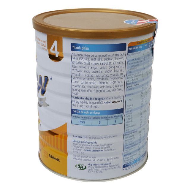 Sữa bột Abbot Grow 4 1.7kg (3.2022